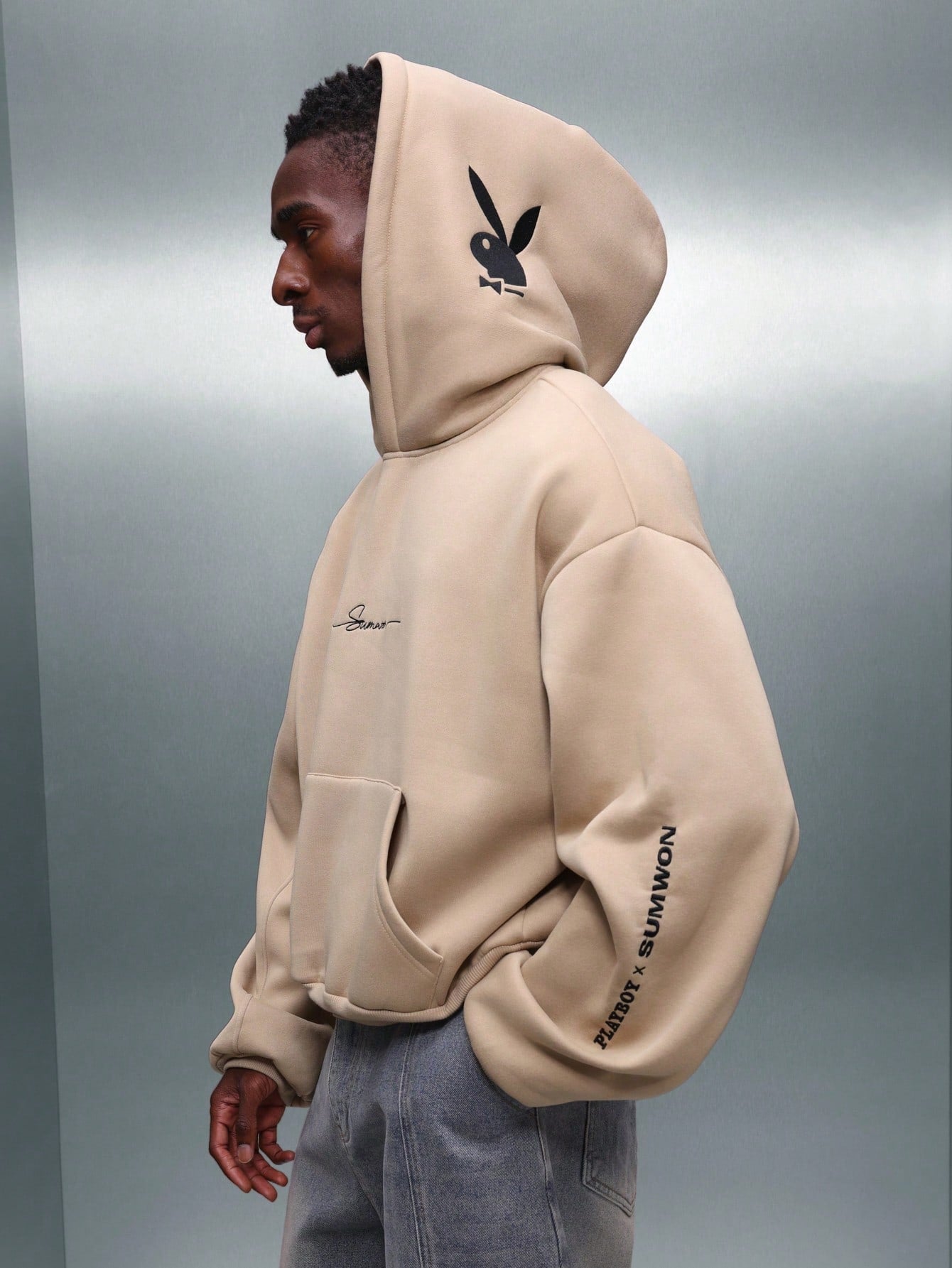 Men's Bunny Logo Crop Urban Hoodie