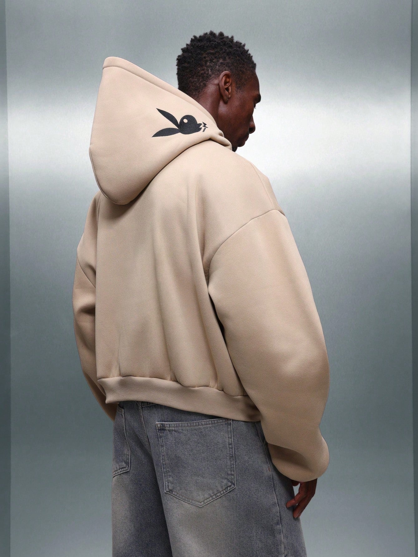 Men's Bunny Logo Crop Urban Hoodie