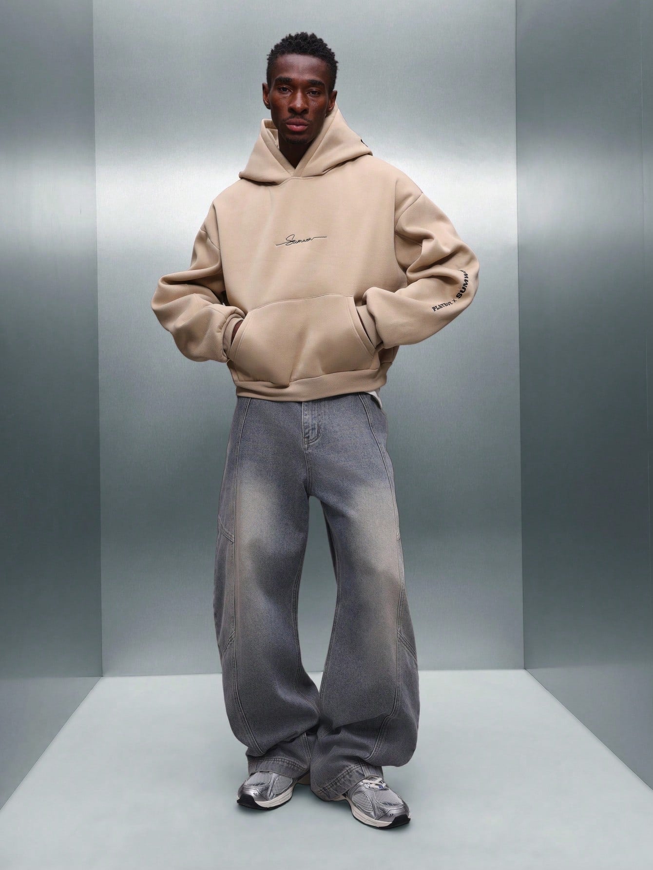 Men's Bunny Logo Crop Urban Hoodie