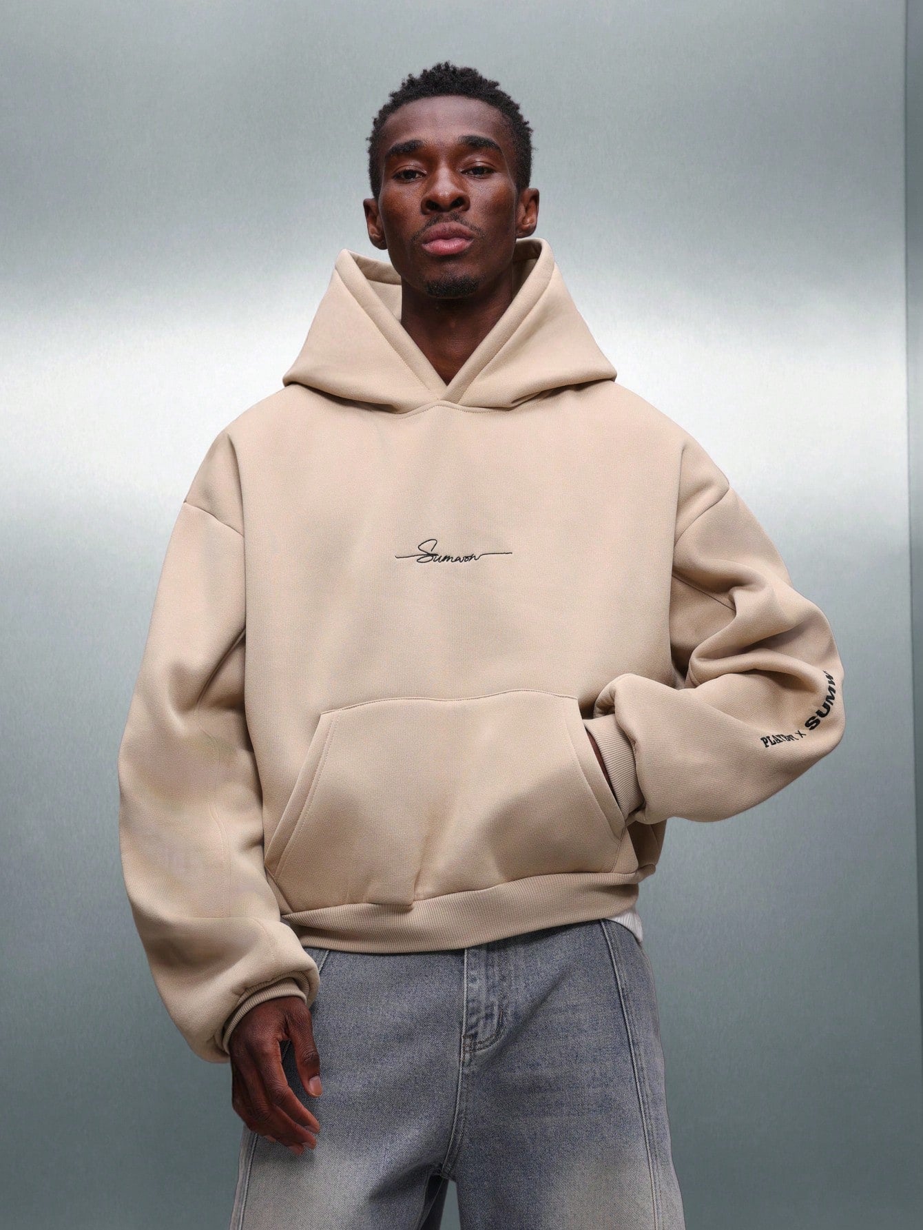 Men's Bunny Logo Crop Urban Hoodie