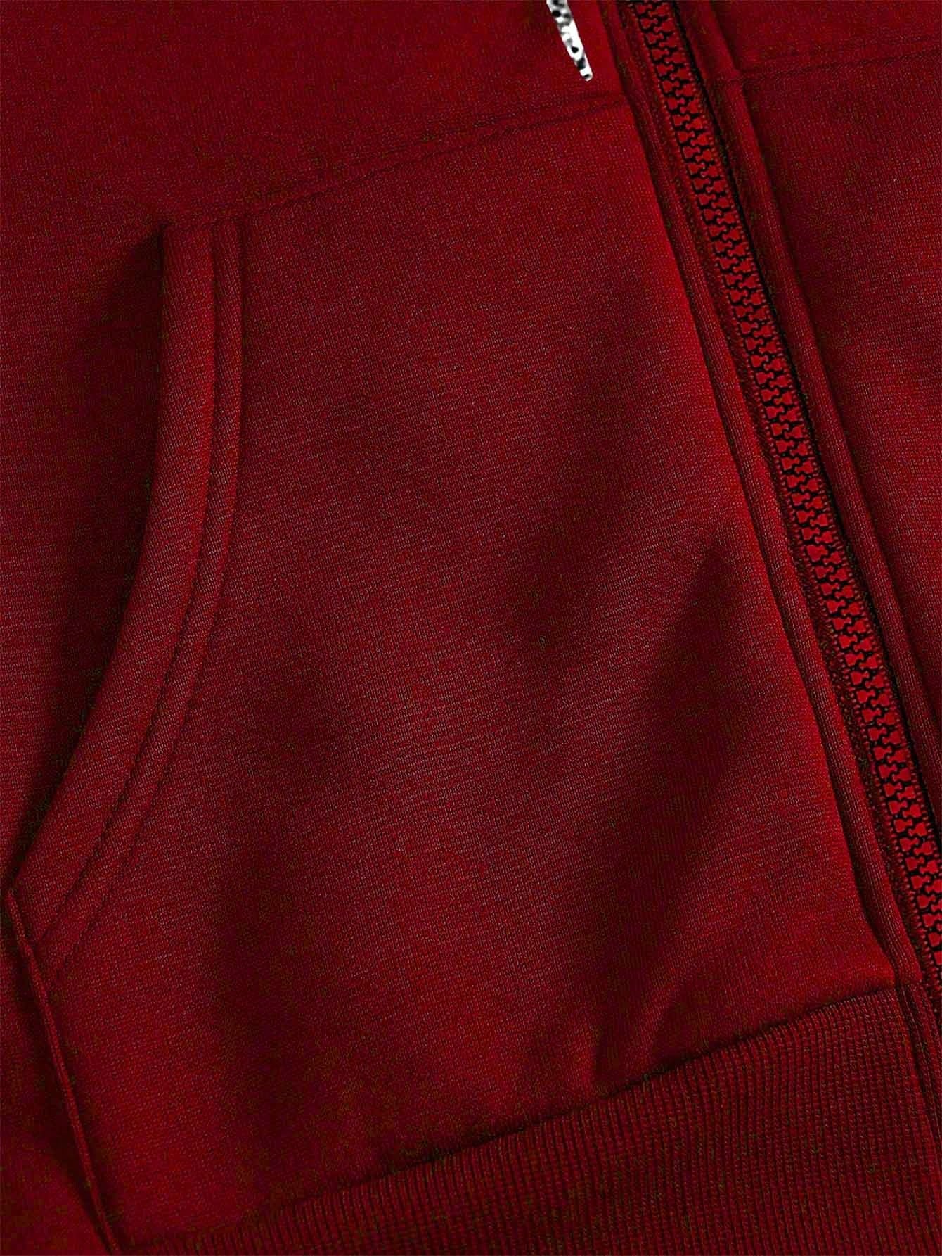 Men's Goth Red Graphic Zip-Up Hoodie
