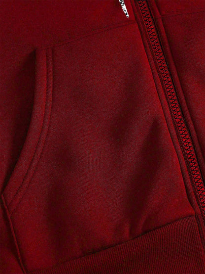 Men's Goth Red Graphic Zip-Up Hoodie
