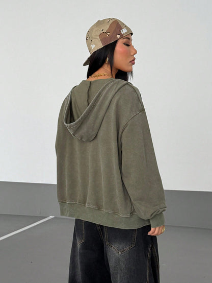 Women Y2K Gothic Distressed Hoodie