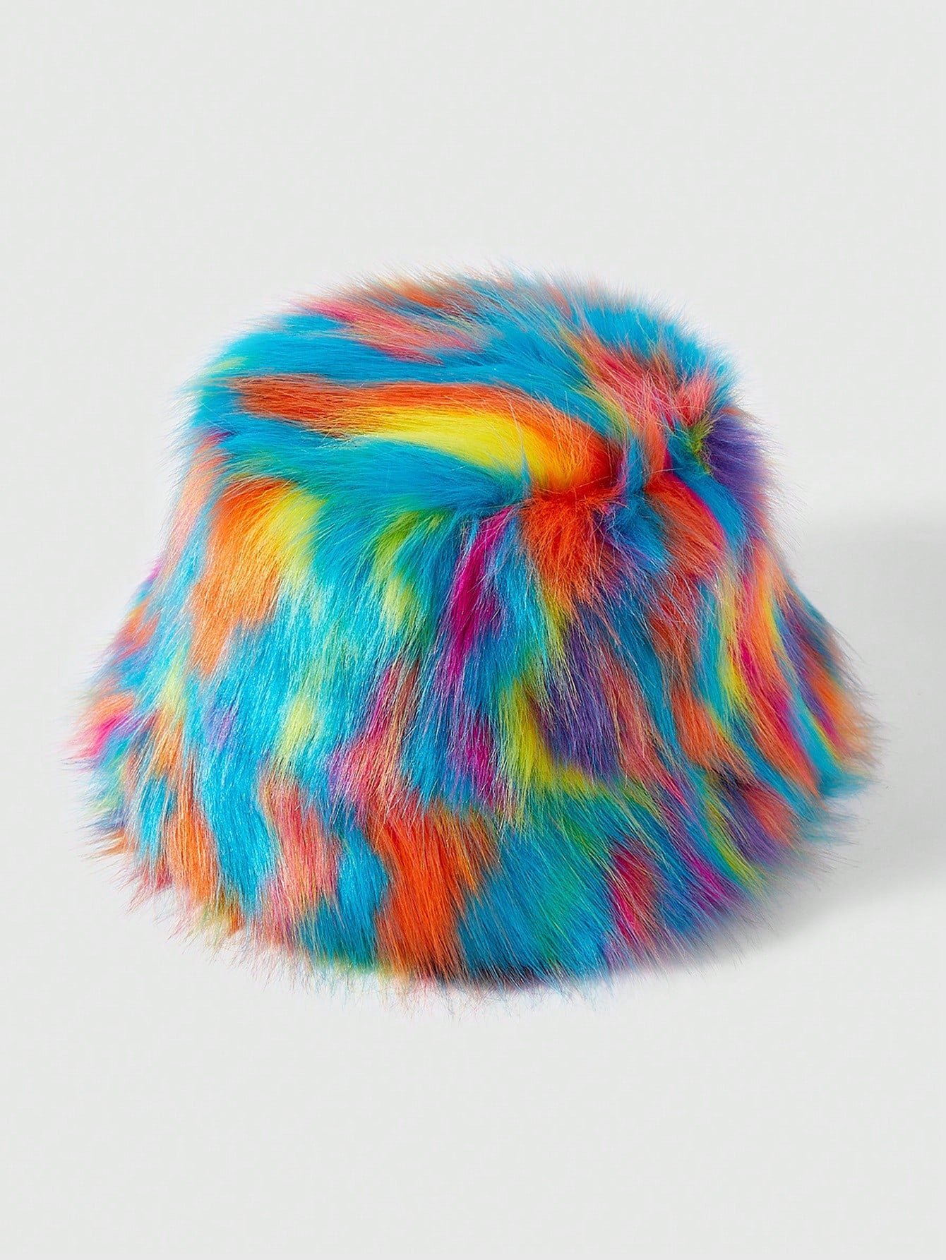 Women’s Color Block Fluffy Winter Bucket Hat