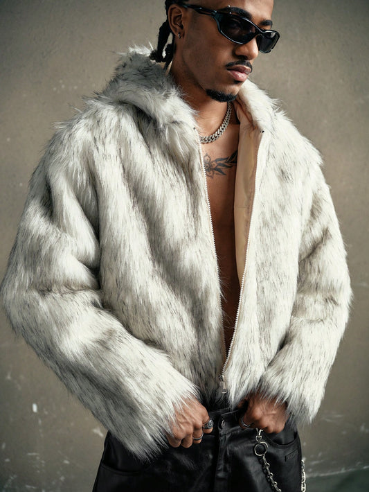 Men Cross Embellished Hooded Jacket