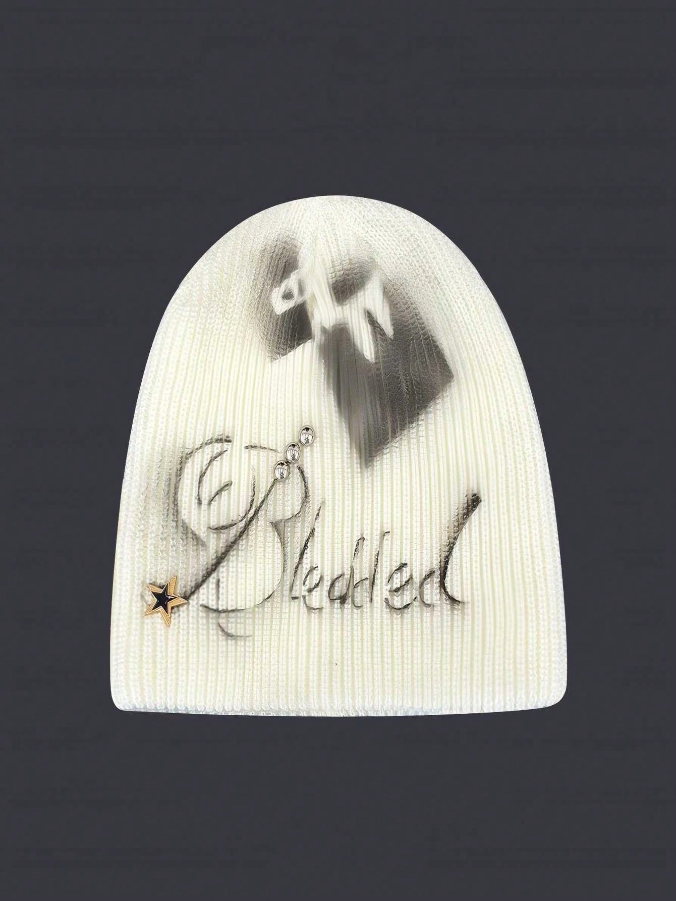 Street Graffiti Metal Star Warm Knit Unisex Beanie