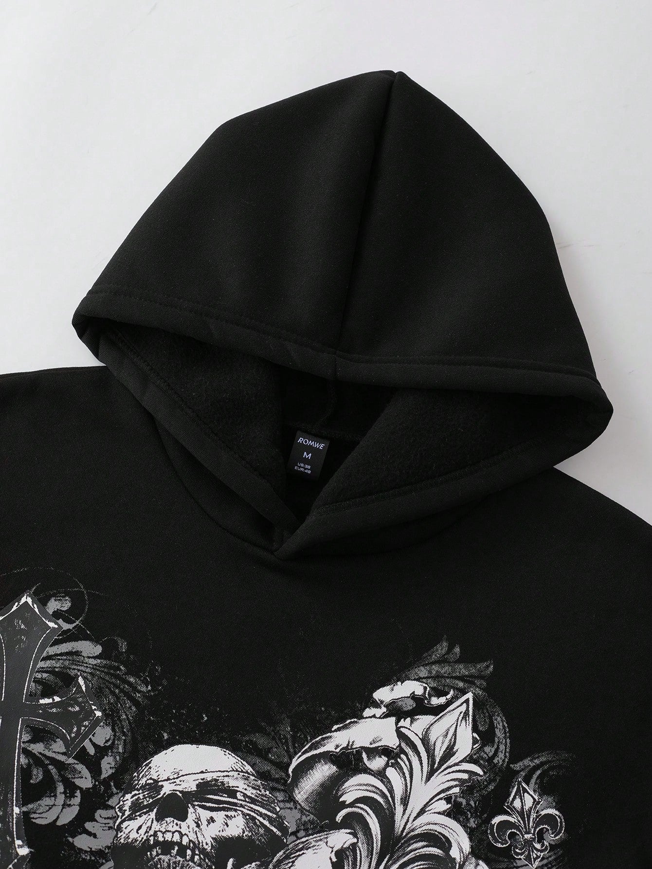 Men Retro Graphic Loose Fit Hoodie