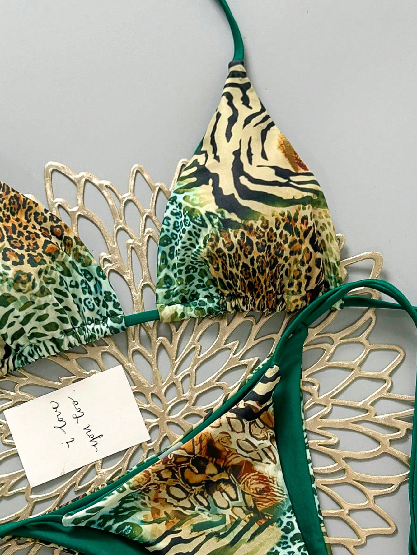 Vintage Leopard Print Sexy 2-Piece Bikini Set