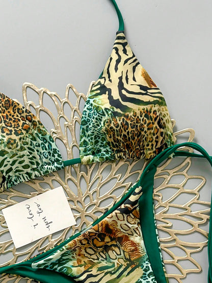 Vintage Leopard Print Sexy 2-Piece Bikini Set