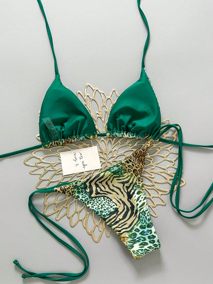 Vintage Leopard Print Sexy 2-Piece Bikini Set
