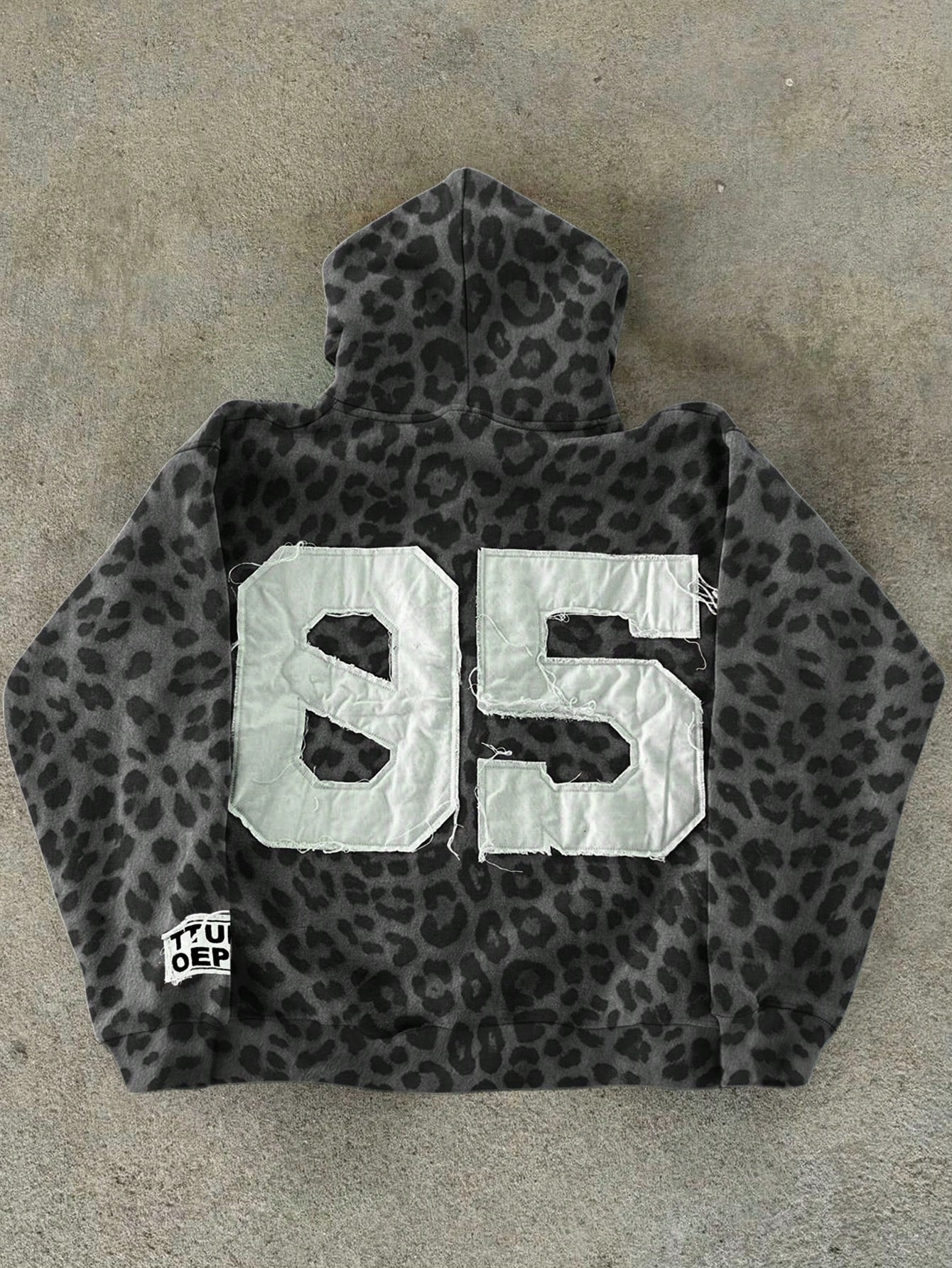 Retro Street Fashion Leopard Print Zipper Hoodie