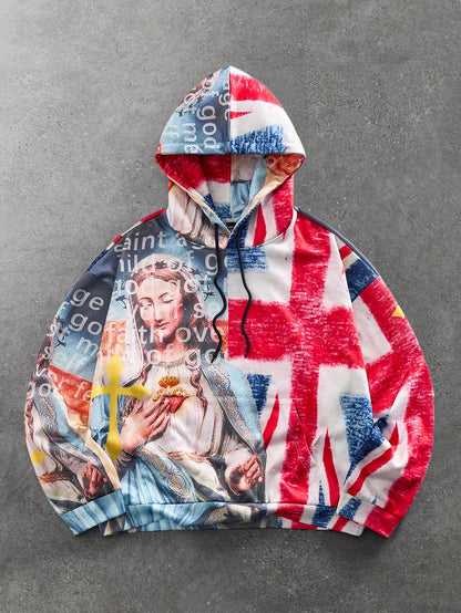 Men Digital Graphic Print Figure Hoodie