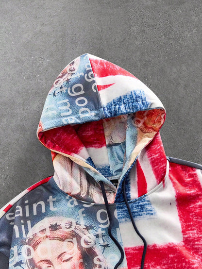 Men Digital Graphic Print Figure Hoodie