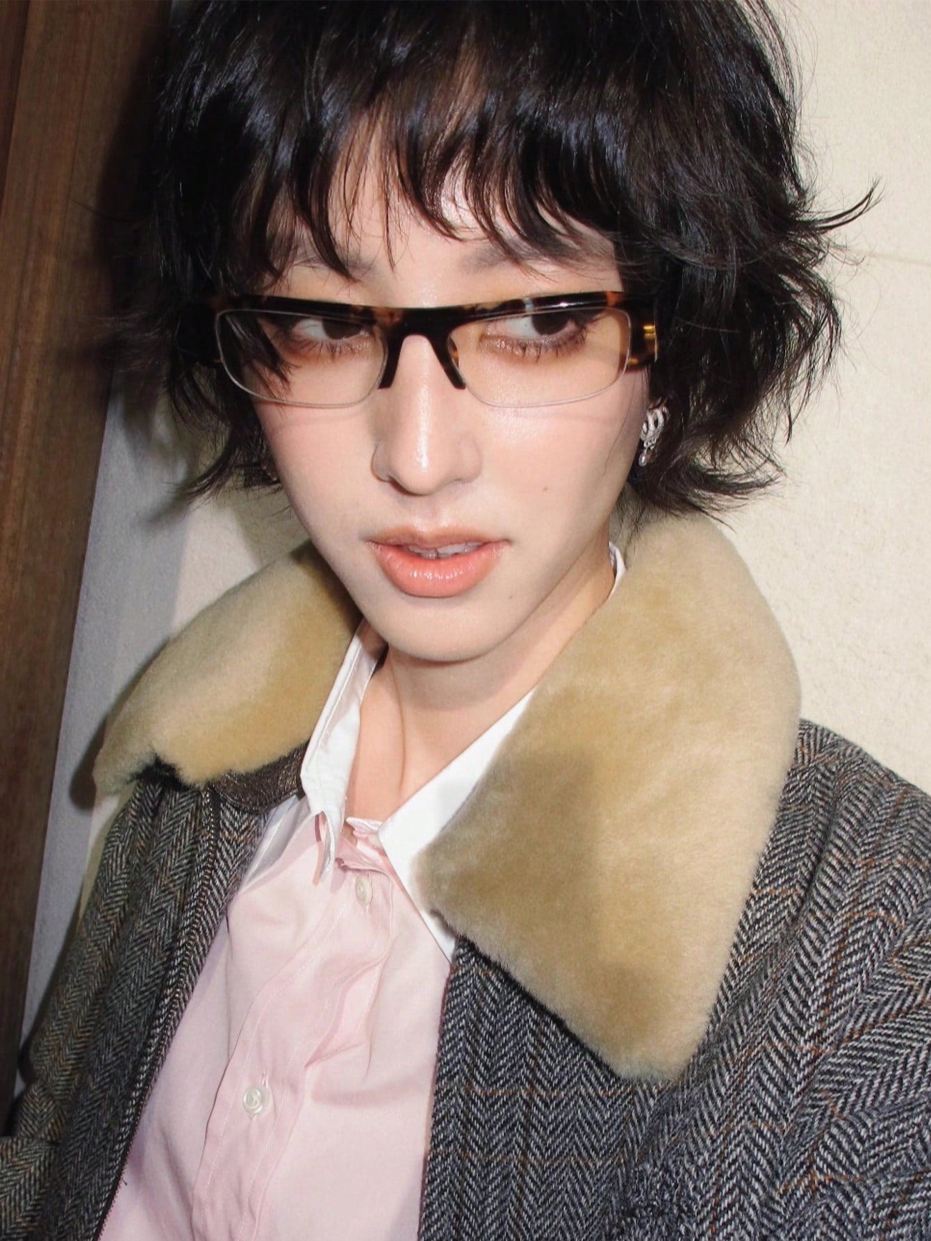 Retro Rectangular Half-Frame Thick Fashion Glasses