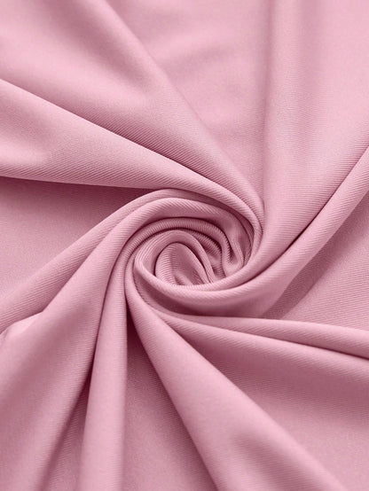 Elegant Pink Ruched Slit Maxi A-Line Dress