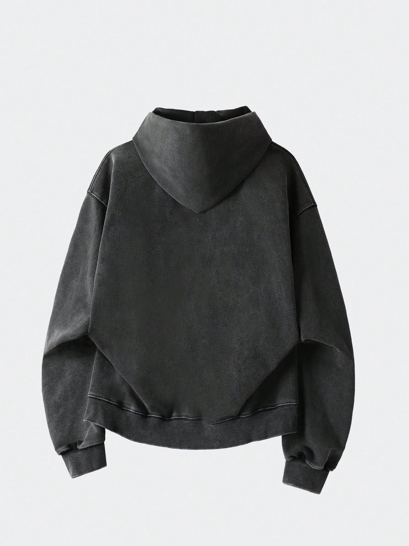 Men's Street Washed Oversized Copper Ring Detail Hoodie