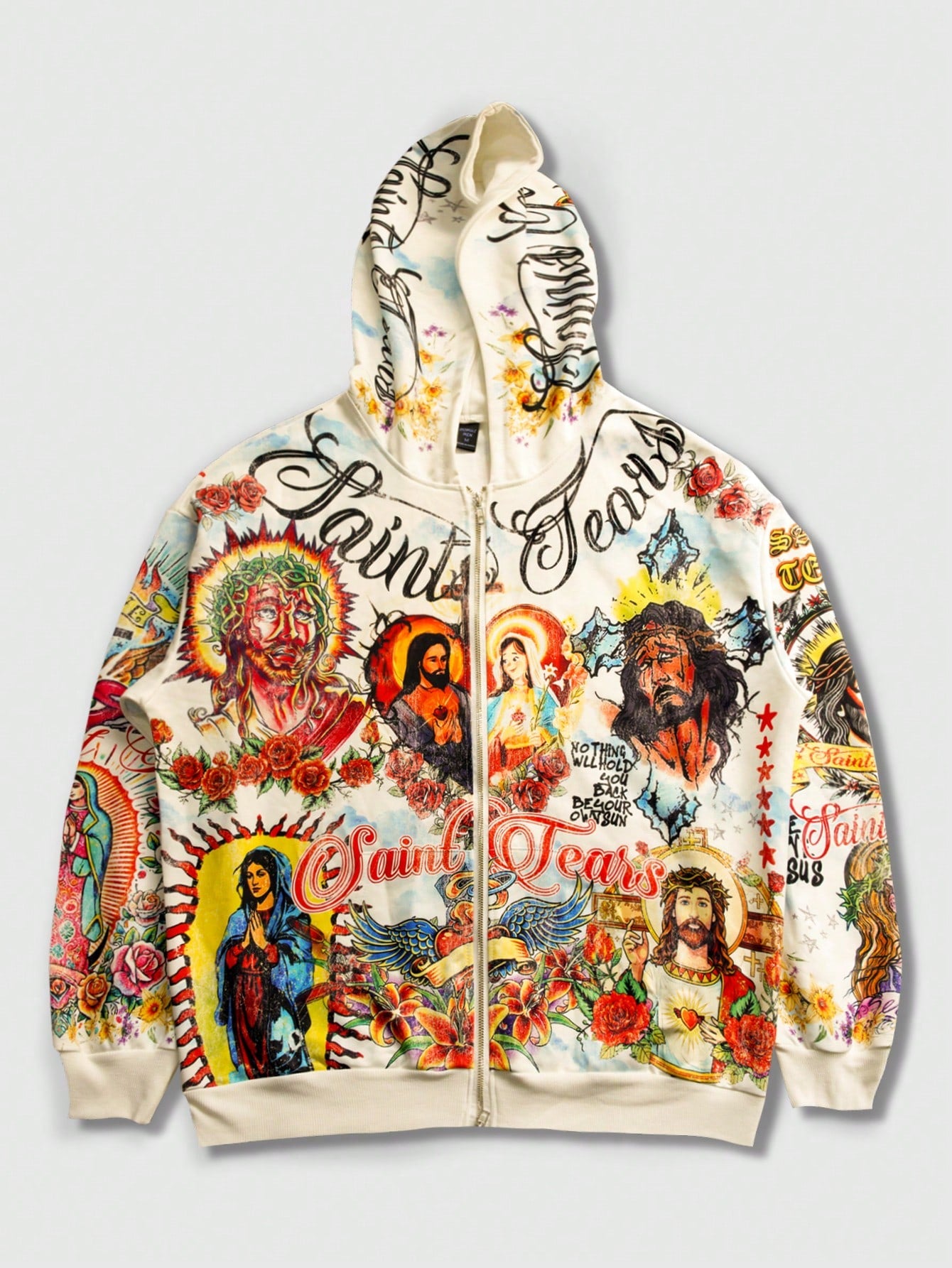 Men's Casual Graphic Print Zip-Up Hoodie