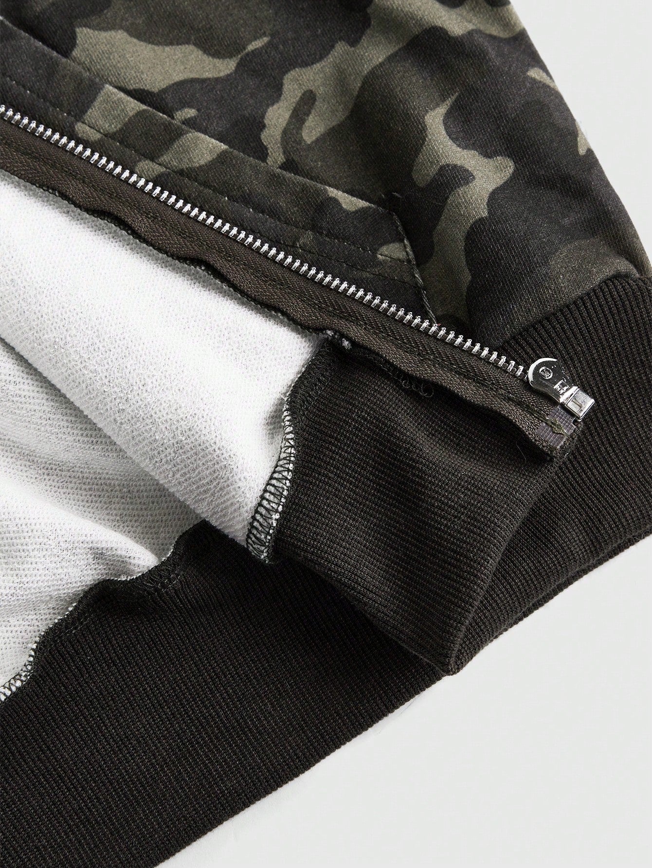 Y2K Camo Furry Trim Hooded Sweatshirt Streetwear