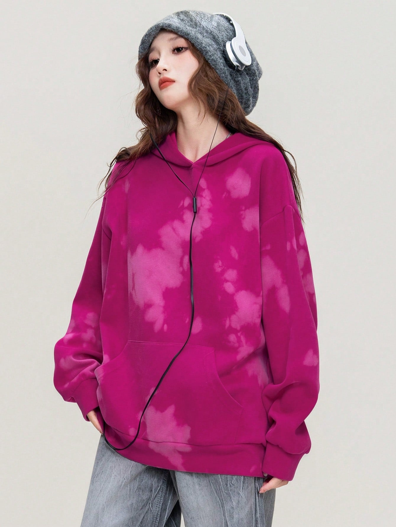 Women's Casual Contrast Color Loose Fit Winter Hoodie