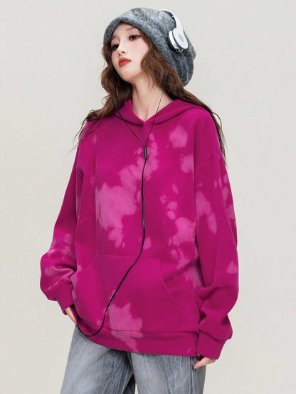 Women's Casual Contrast Color Loose Fit Winter Hoodie