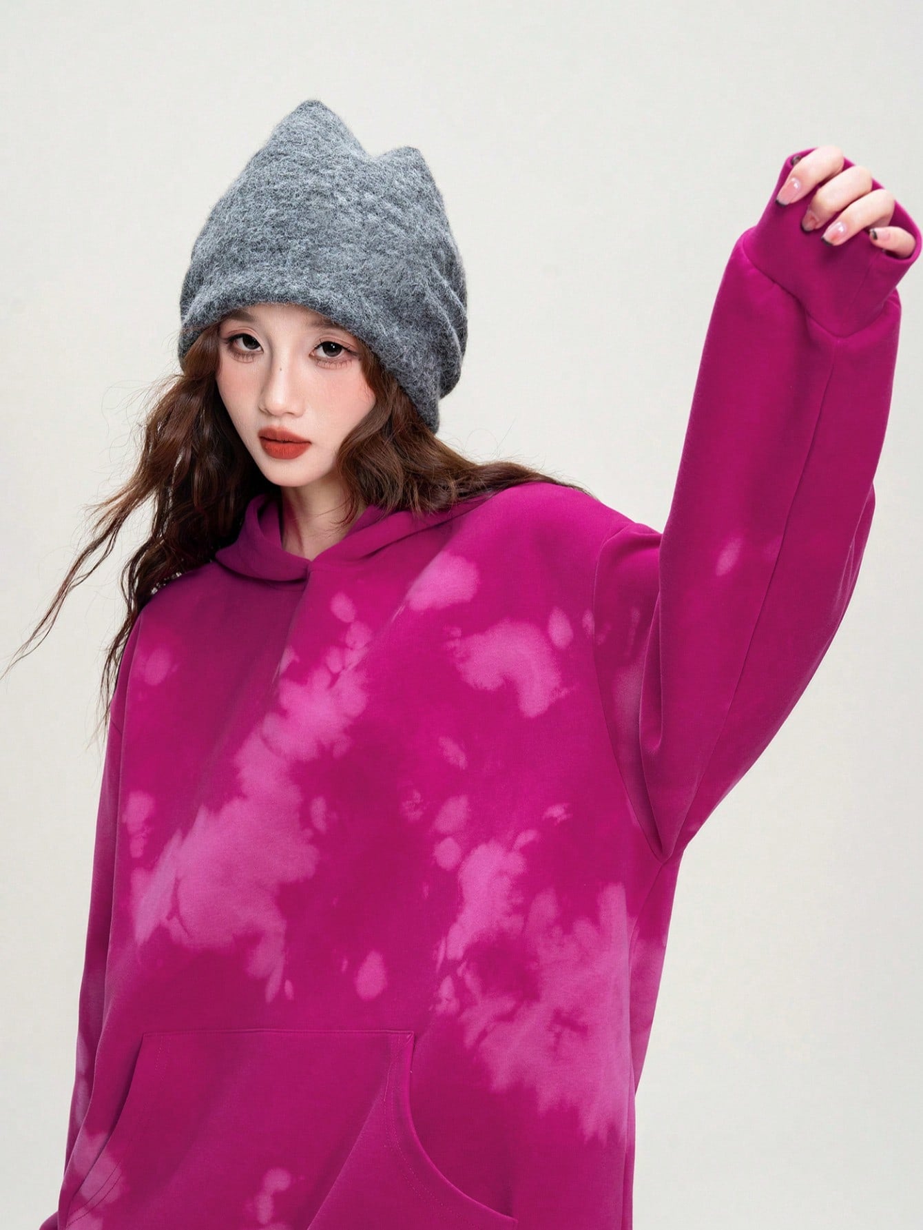 Women's Casual Contrast Color Loose Fit Winter Hoodie