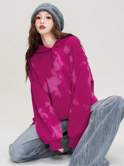 Women's Casual Contrast Color Loose Fit Winter Hoodie