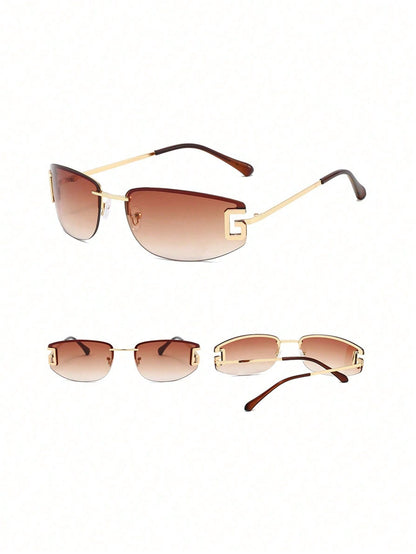 Oval Frameless Y2K Retro High-End Fashion Glasses