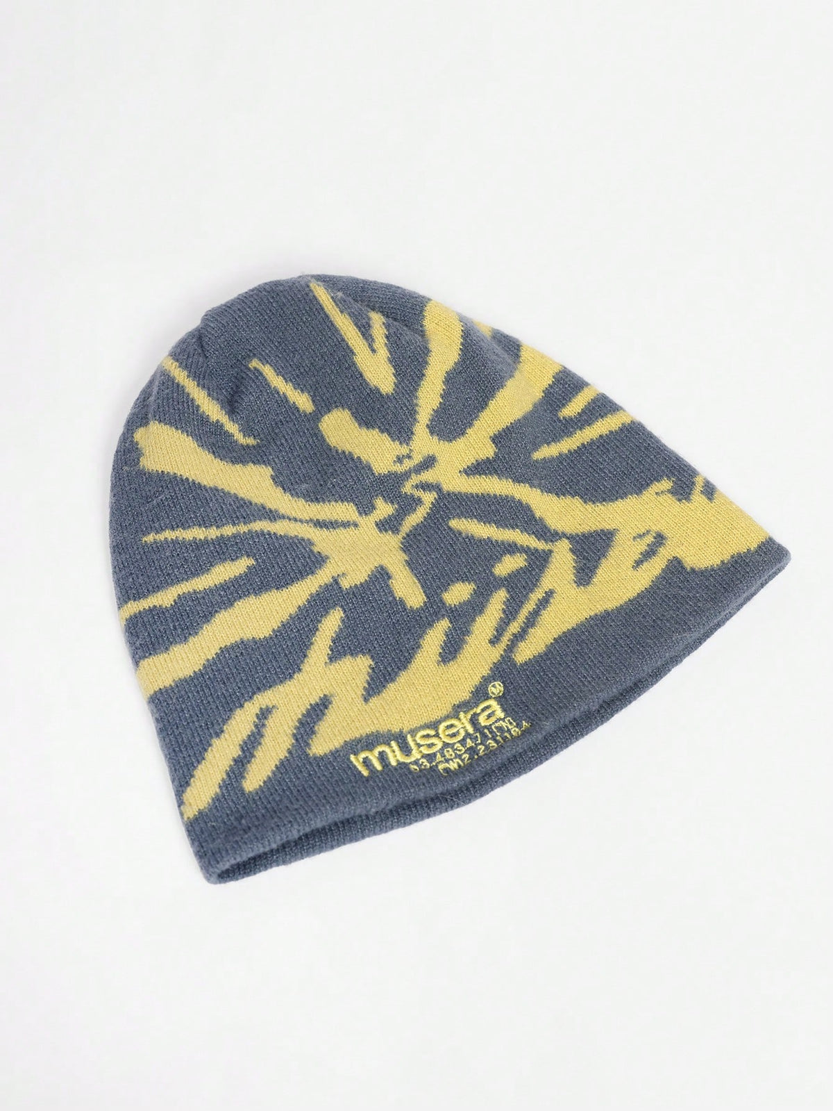 MUSERA Women's Yellow Floral Jacquard Knit Beanie