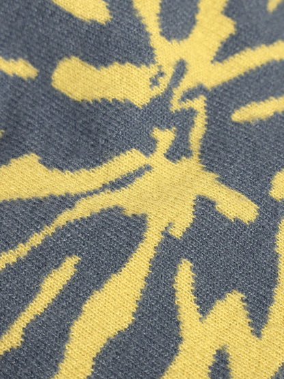 MUSERA Women's Yellow Floral Jacquard Knit Beanie