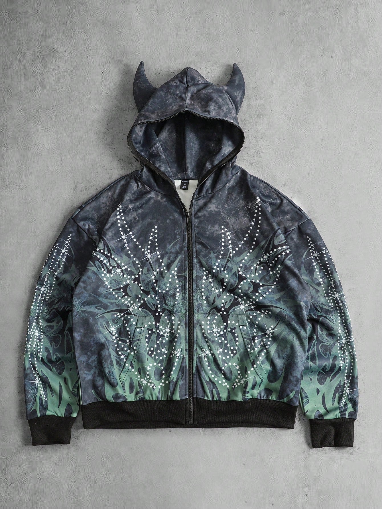 Men's Tie Dye Loose Fit Zip-Up Hoodie