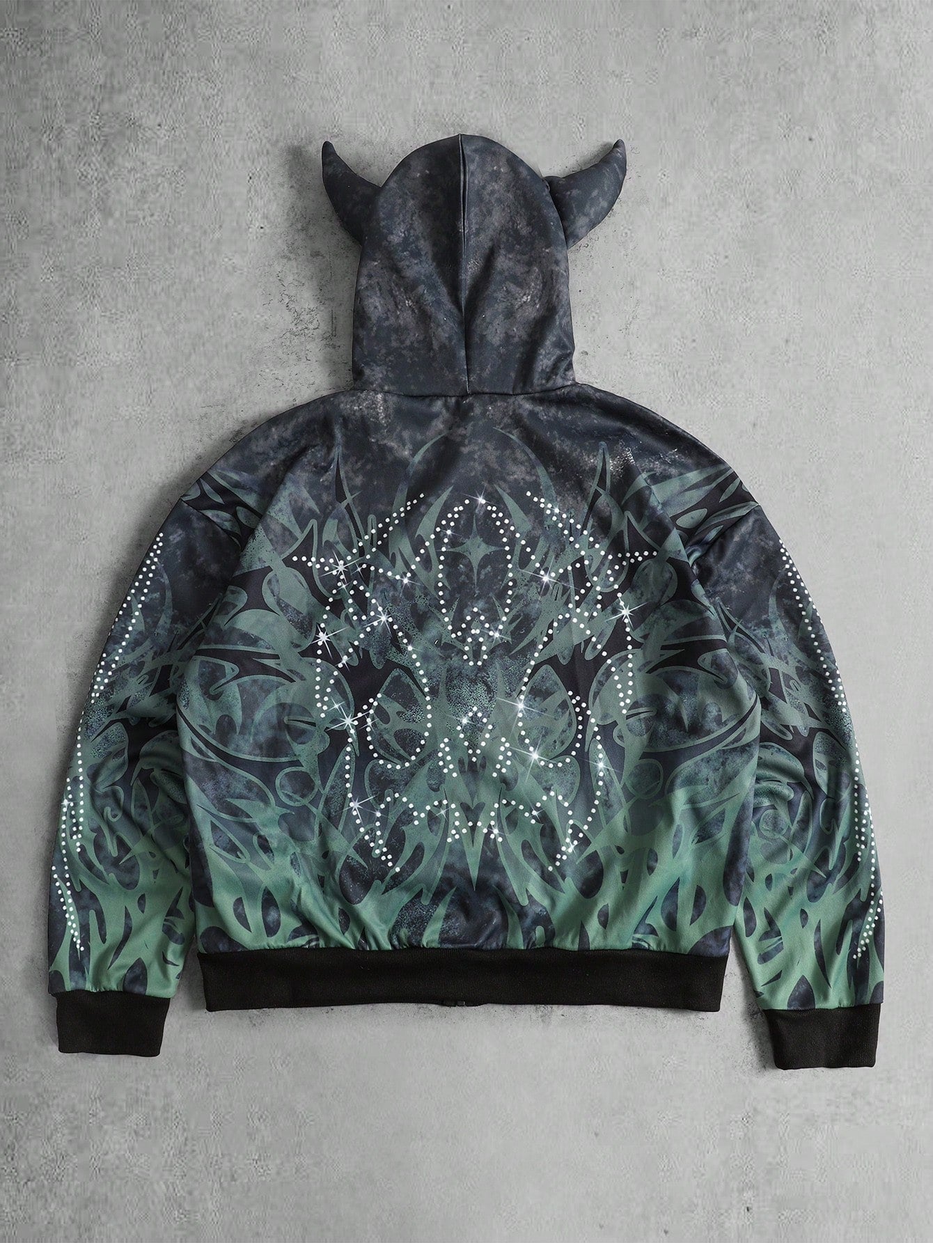 Men's Tie Dye Loose Fit Zip-Up Hoodie