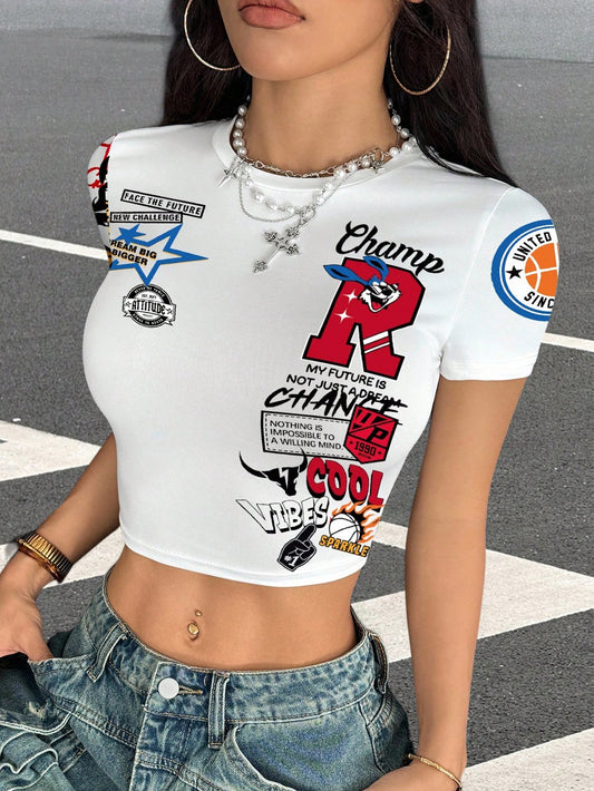 Slim Fit Rabbit Graphic Athletic T-Shirt