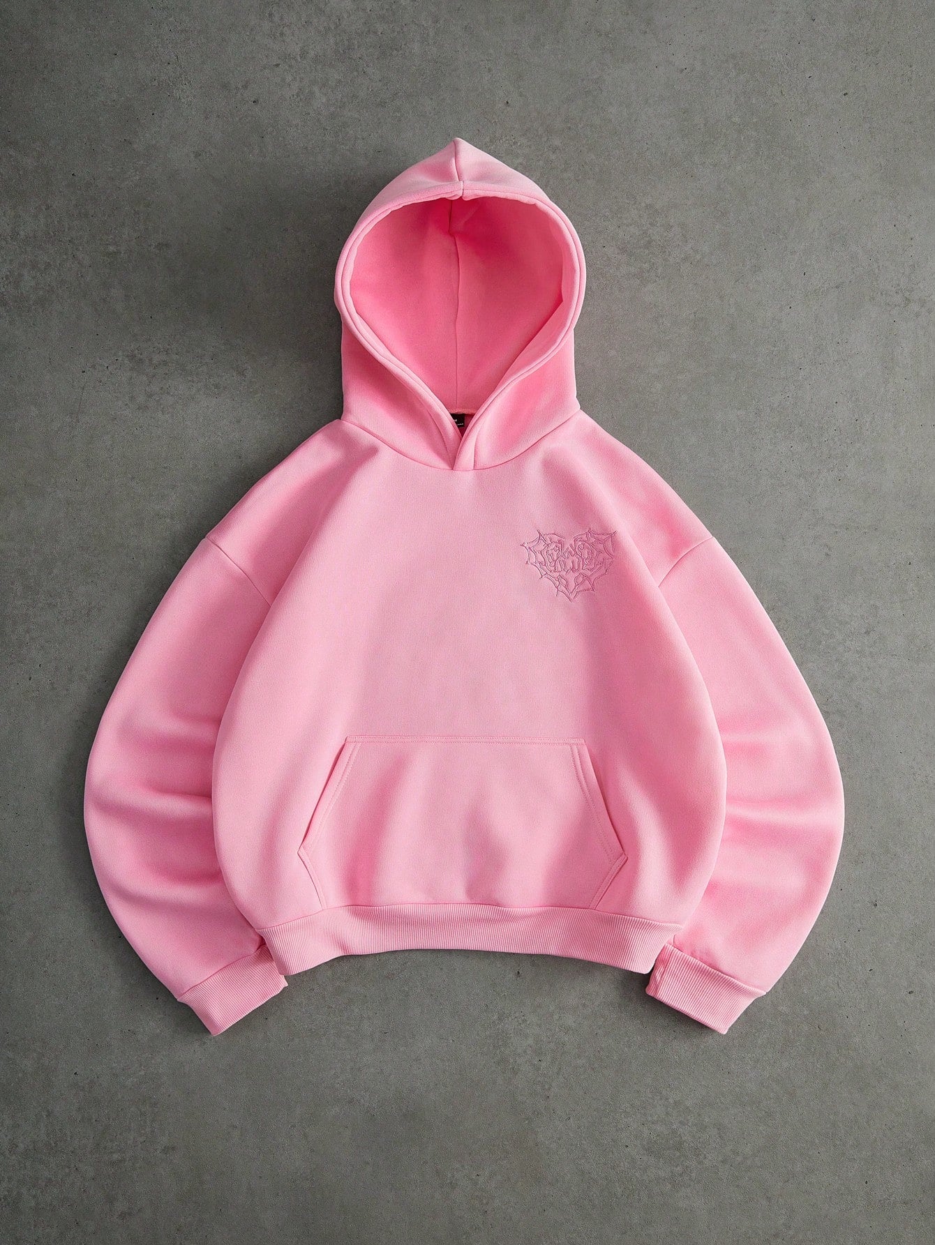 Men's Pink Spider Web Heart 3D Embroidery LOVE Hoodie