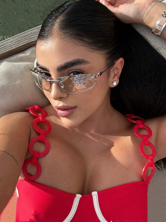 Oval Frameless Y2K Retro Chic Fashion Glasses