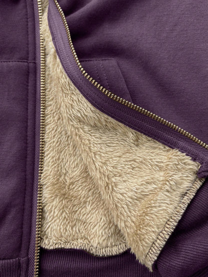Women's Vintage Fitted Knit Thermal Hooded Sweatshirt
