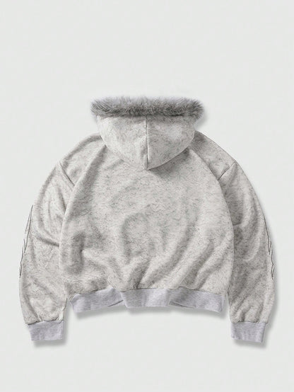 Men's Casual Retro Rhinestone Embellished Hoodie