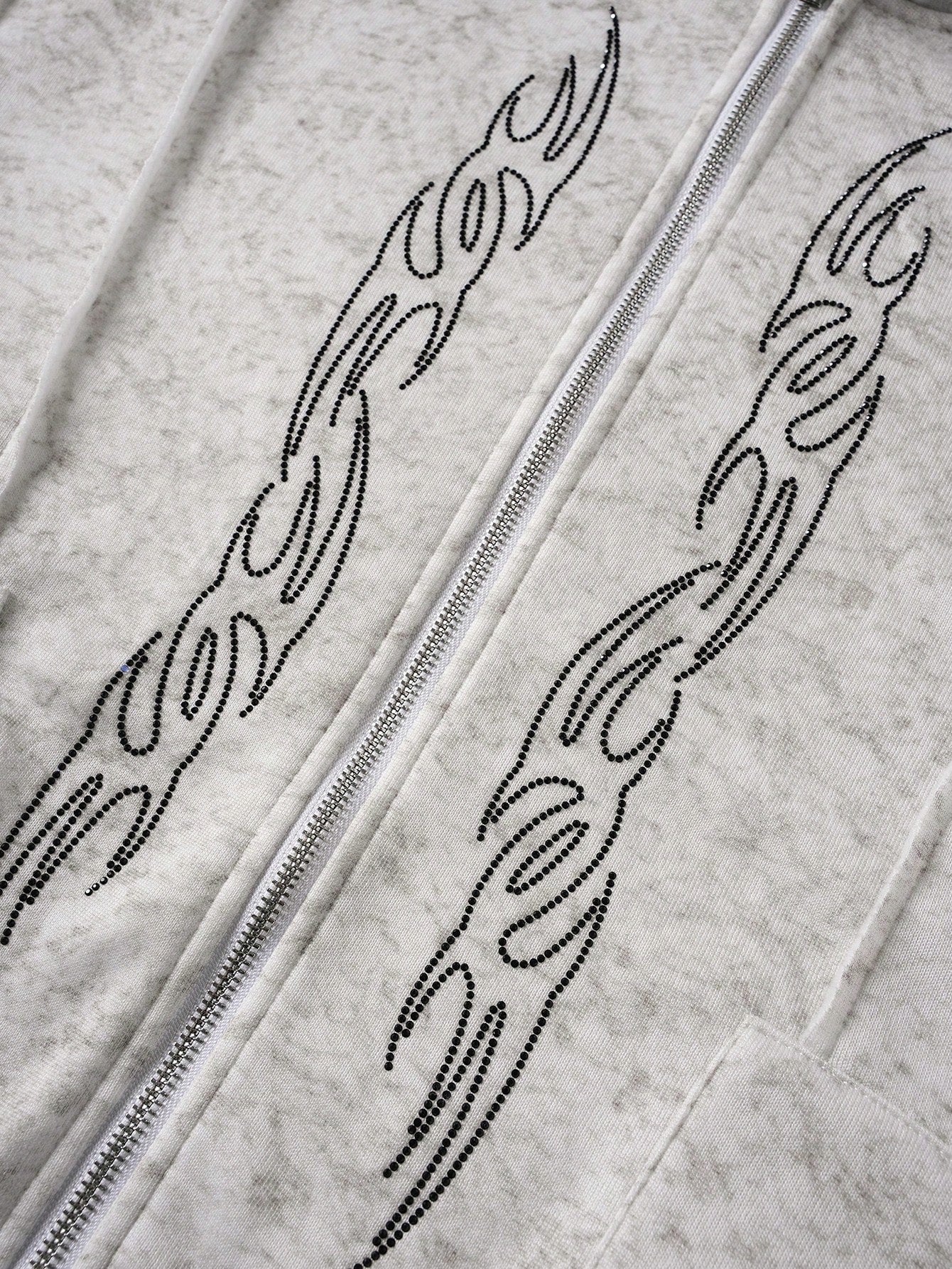 Men's Casual Retro Rhinestone Embellished Hoodie