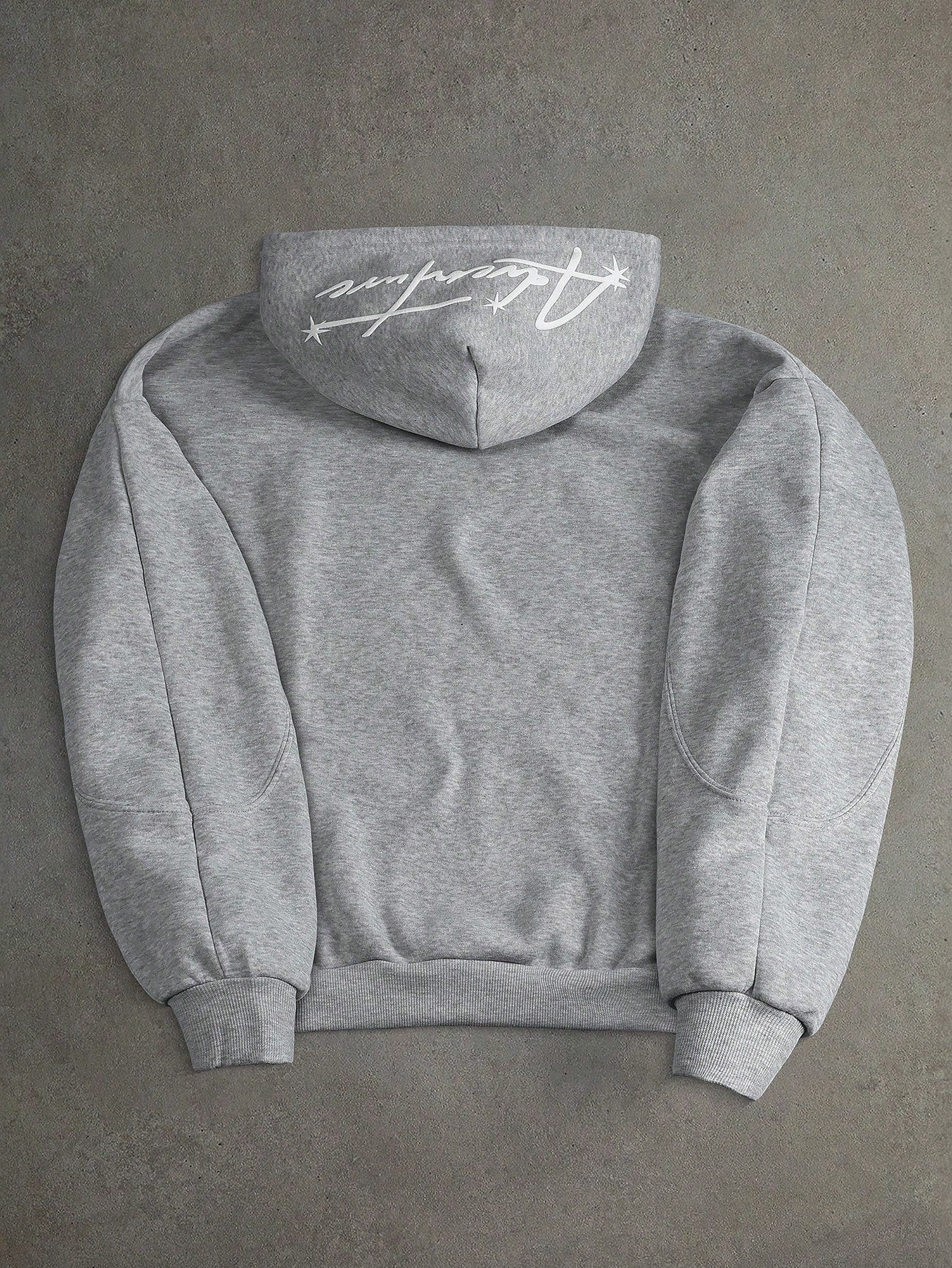 Men's Retro Letter Foam Print Patchwork Pocket Hoodie