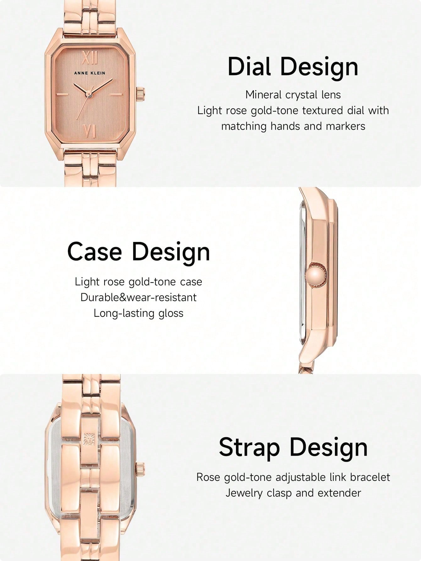 Anne Klein Rose Gold Classic Elegant Women's Watch