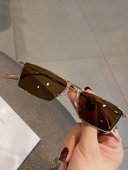 Retro Metal Square Small Frame Fashion Glasses