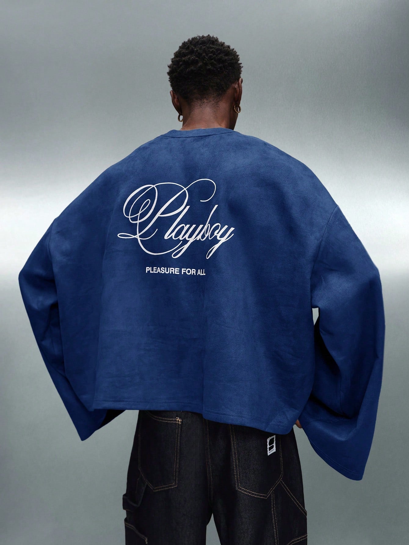 PLAYBOY X SUMWON Oversized Crop Long Sleeve Tee