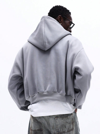 Men's Zip-Up Hoodie Chest Logo Casual Streetwear