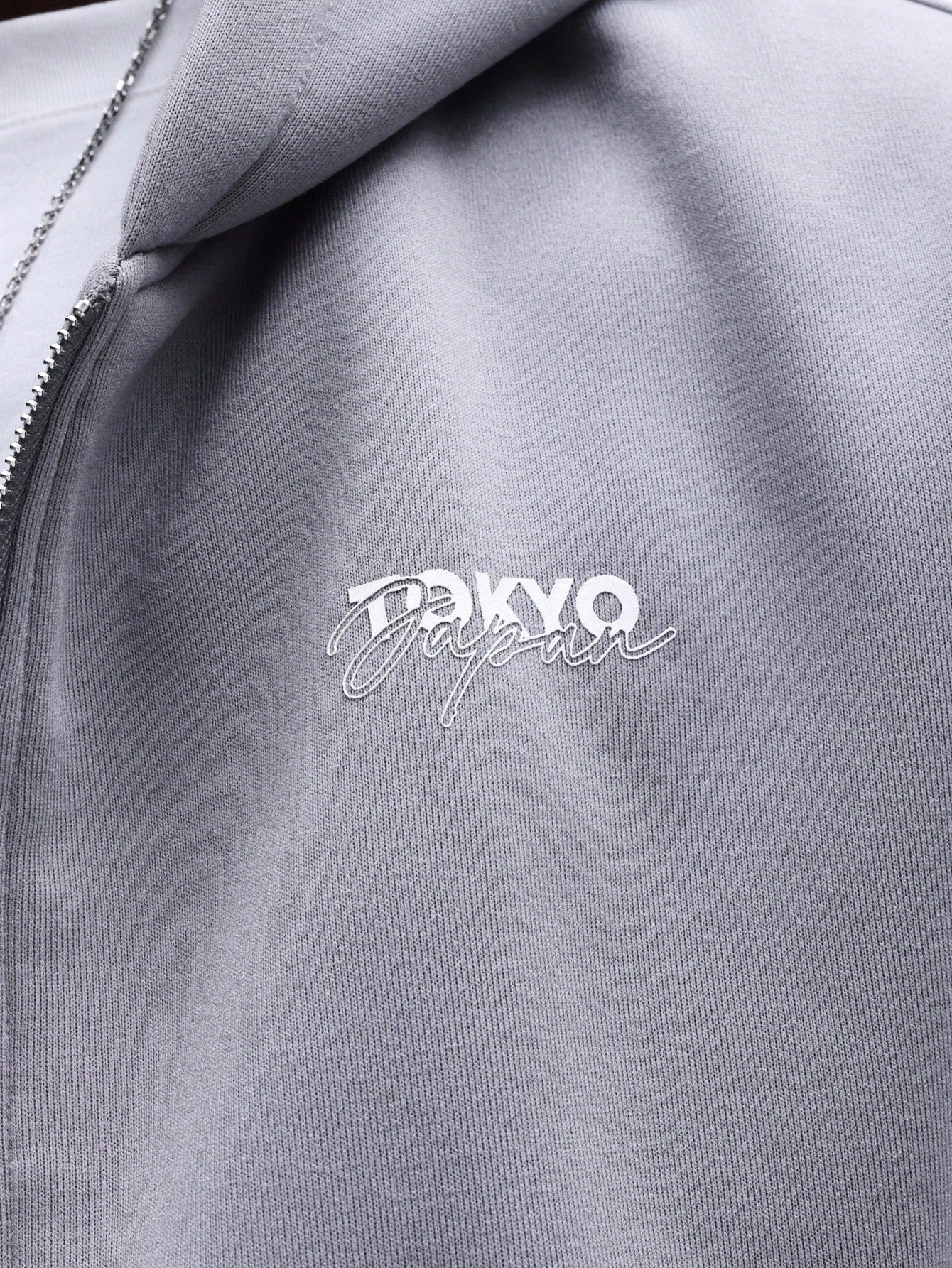 Men's Zip-Up Hoodie Chest Logo Casual Streetwear