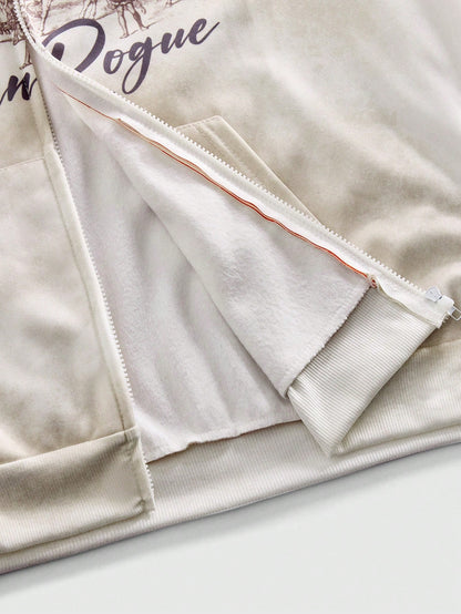 Men's Graphic Zip-Up Winter Hoodie