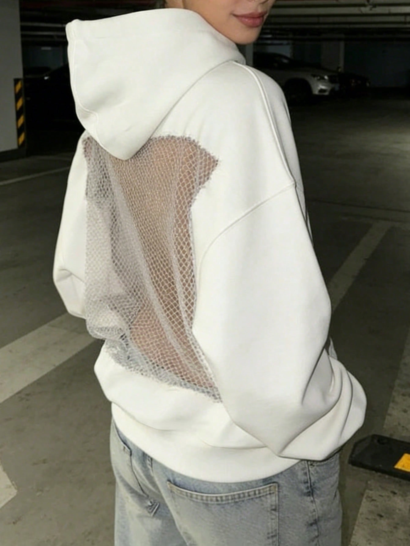 Women's Casual Sexy Backless Mesh Hoodie