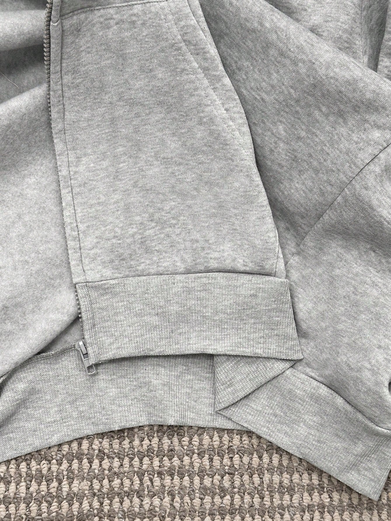 Men's Embroidered Cardigan Hoodie with Faux Fur Collar