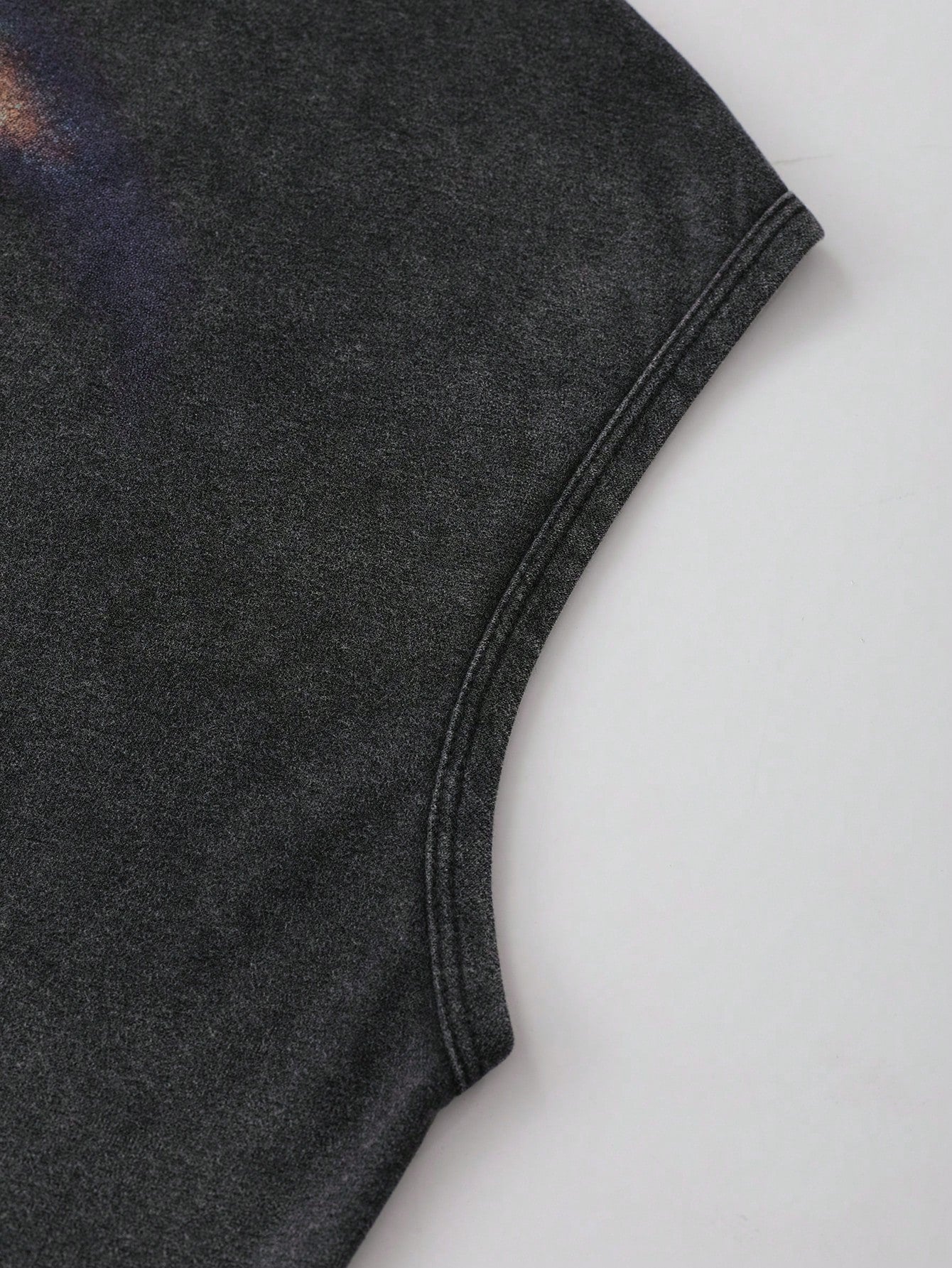 Men's Grunge Punk Distressed Print Crop Tank Top