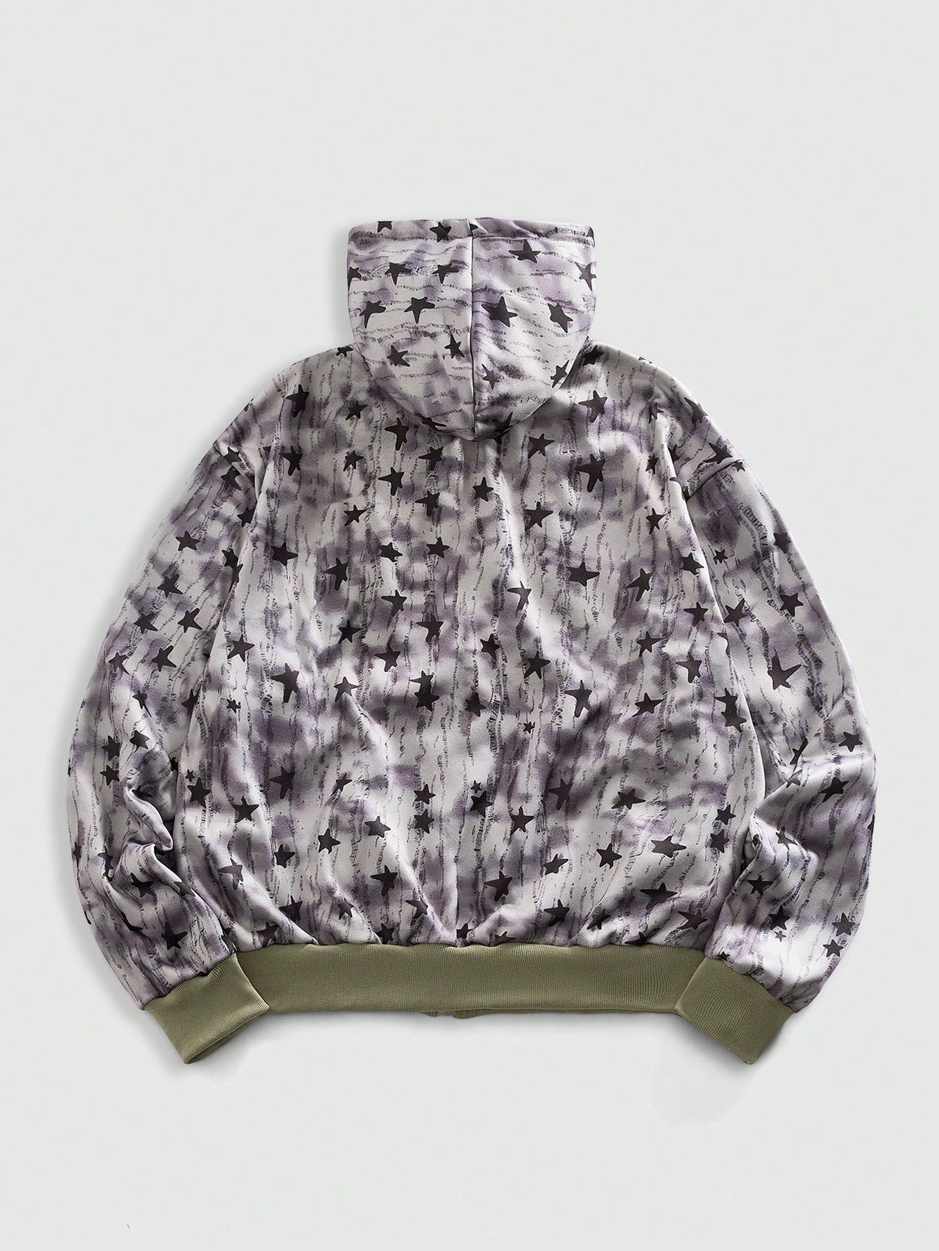 Men Collegiate Printed Zip Up Hoodie