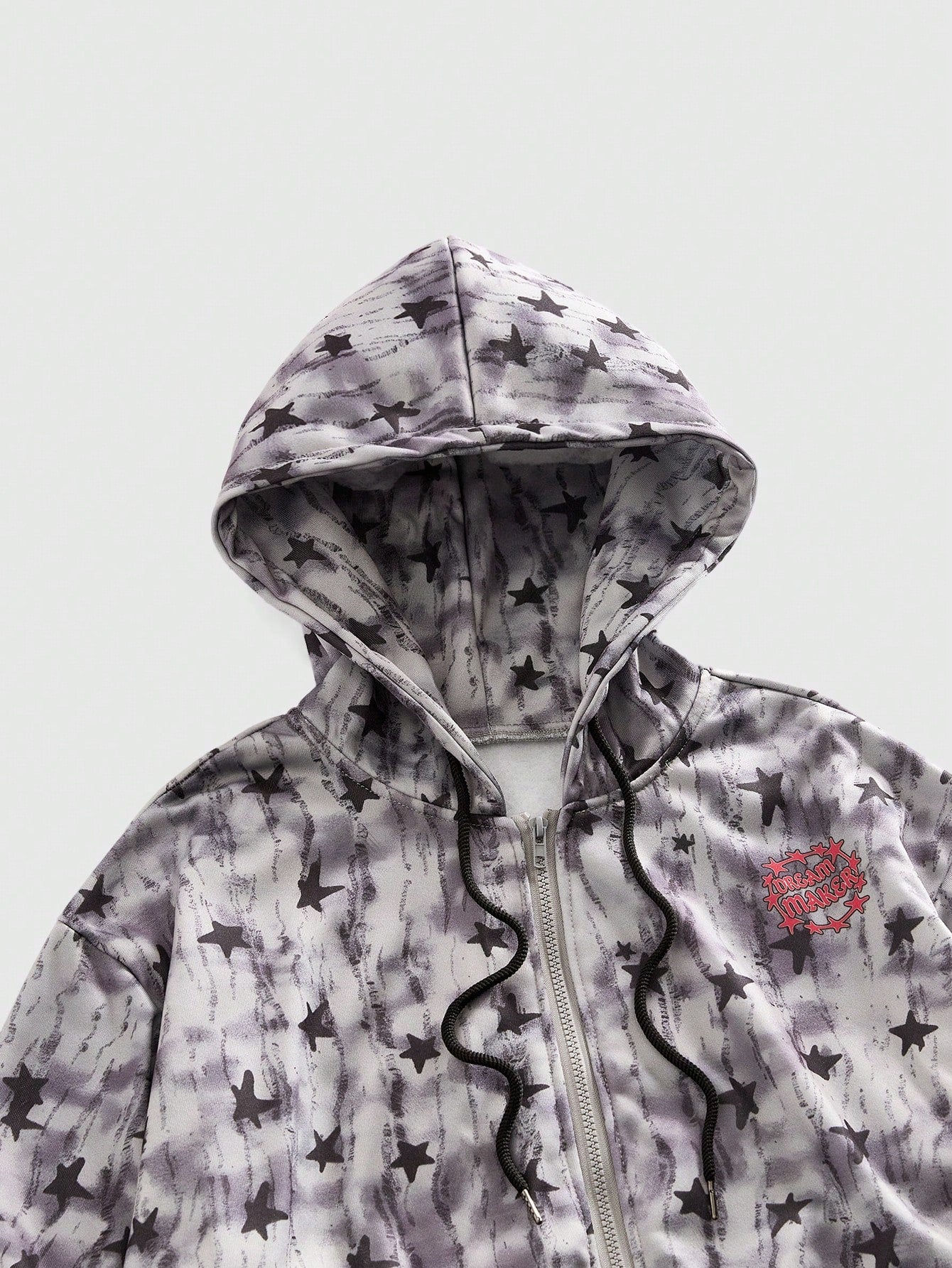 Men Collegiate Printed Zip Up Hoodie