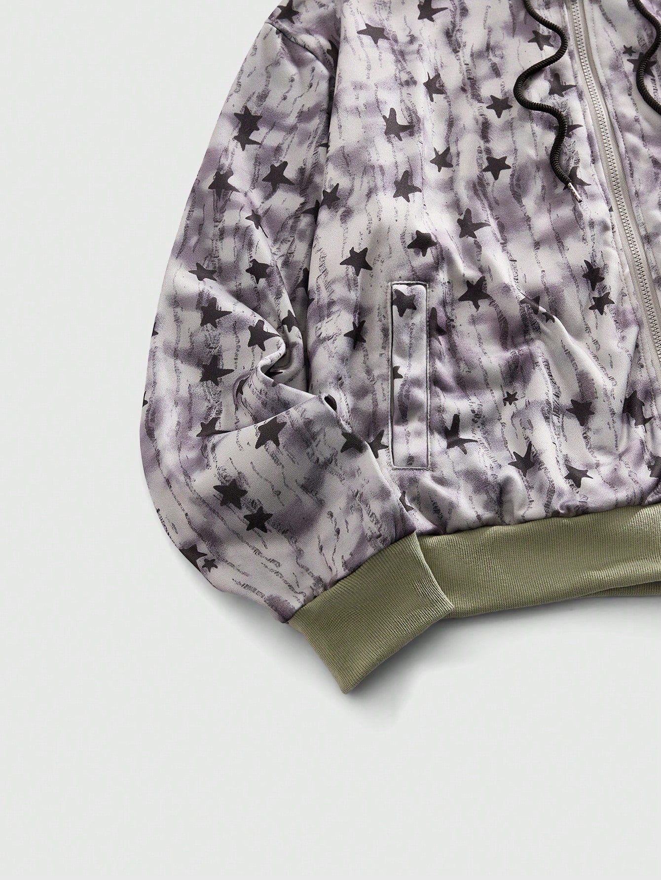 Men Collegiate Printed Zip Up Hoodie